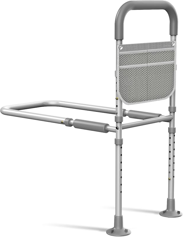 Elderly Bed Rail: ASTM Approved Adjustable with Storage Bag, Non-Slip 