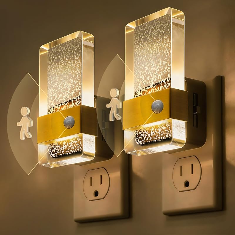L LOHAS 2-Pack LED Night Light, Motion Activated, Dusk to Dawn Sensor,