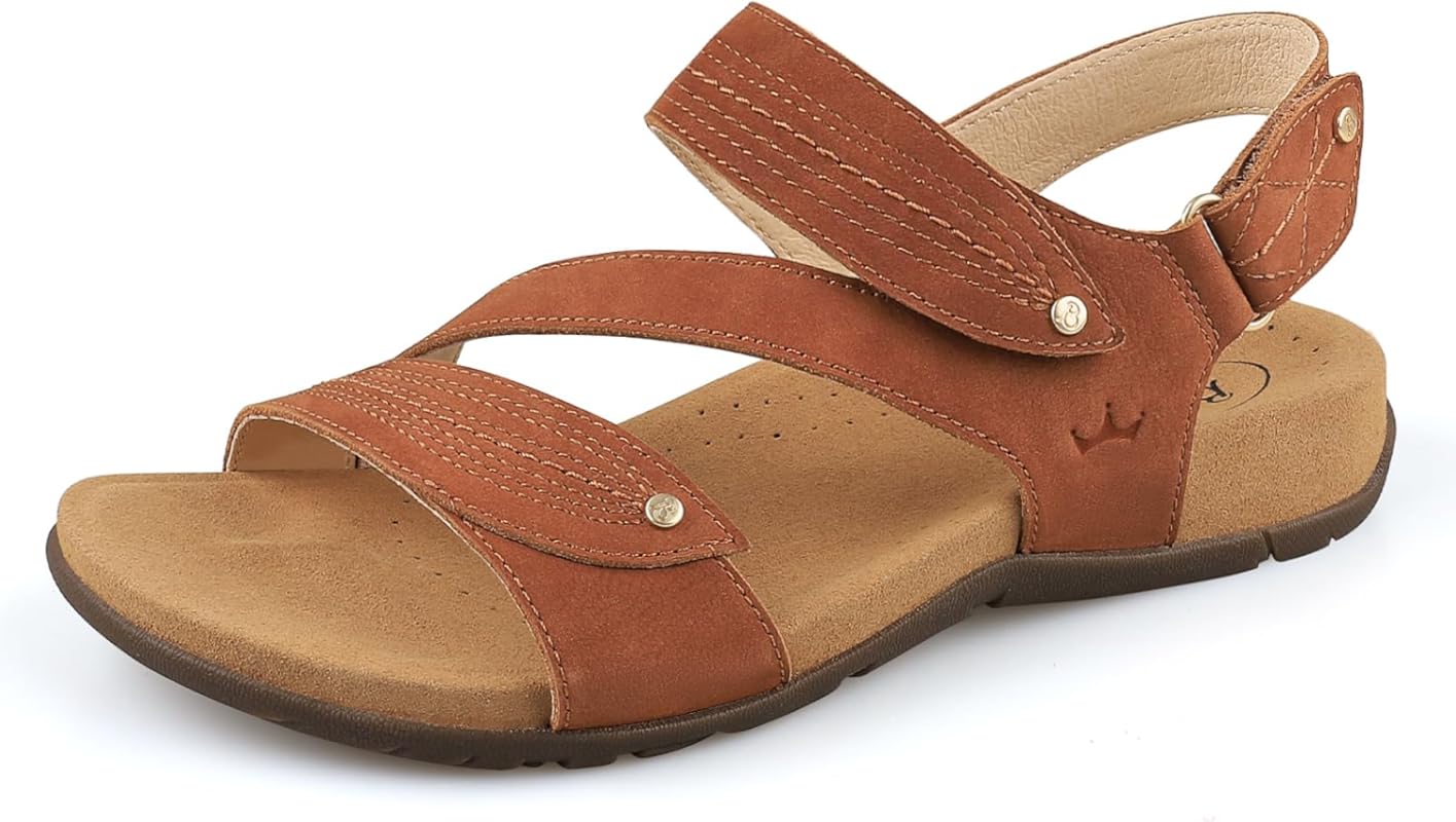 BCSTUDIO Women's Leather Orthopedic Sandals: Comfortable Arch Support