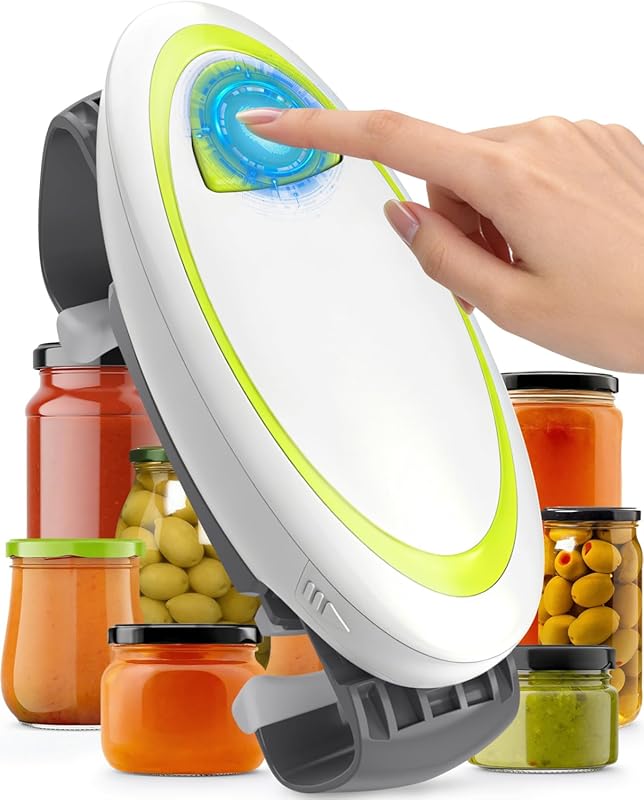 Electric Jar Opener One-Touch High Torque, Hands-Free for Weak Hands &