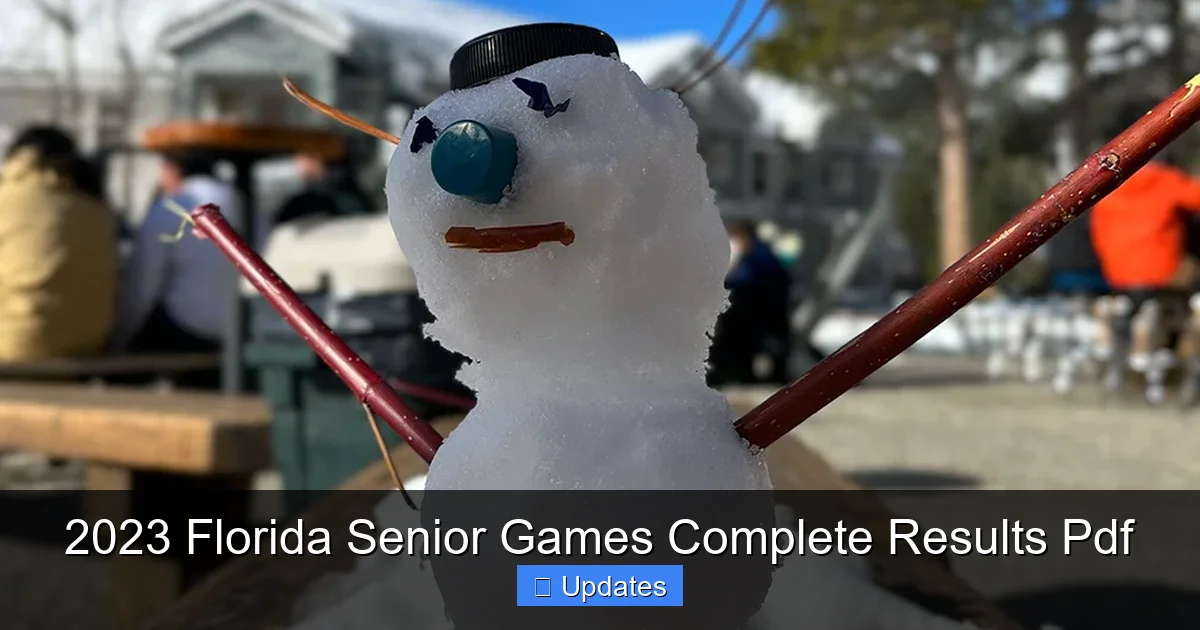2023 Florida Senior Games Complete Results Pdf