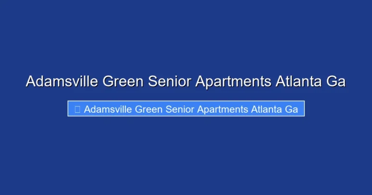 Adamsville Green Senior Apartments Atlanta Ga