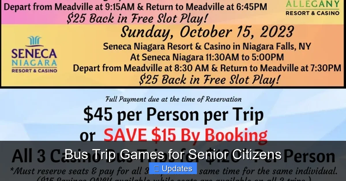 Bus Trip Games for Senior Citizens