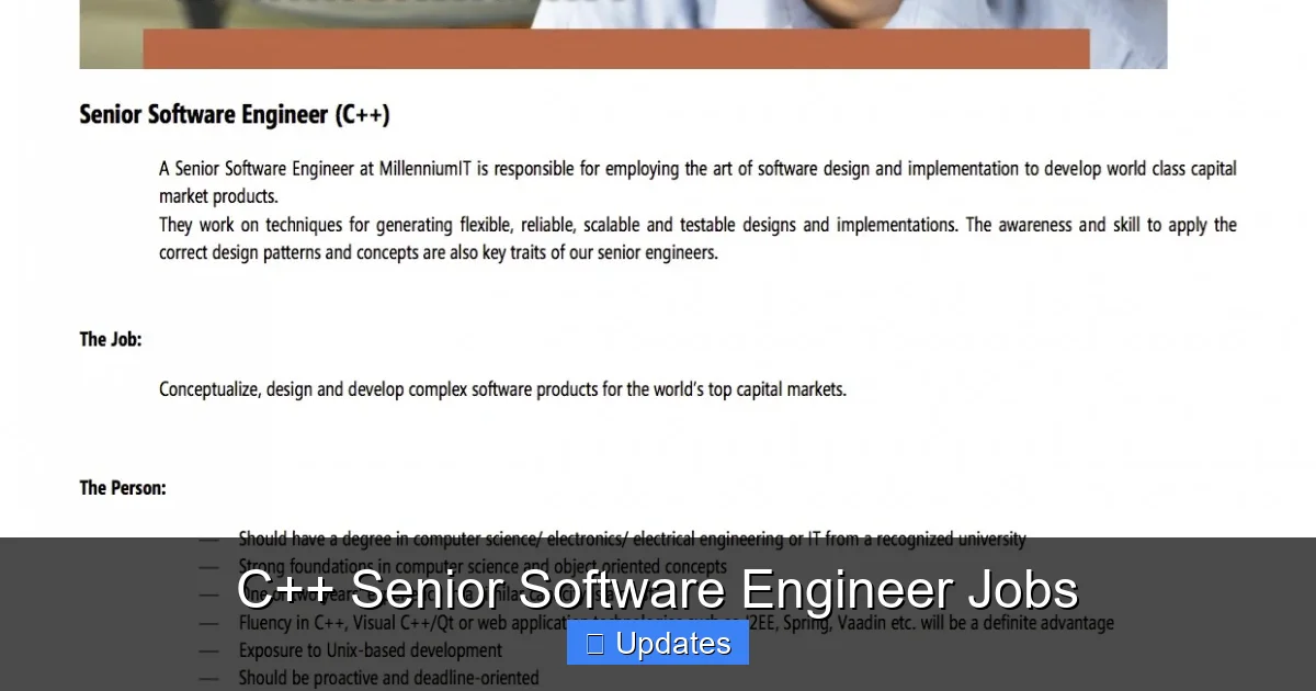C++ Senior Software Engineer Jobs - SeniorsProTalk