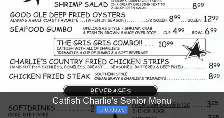 Catfish Charlie's Senior Menu