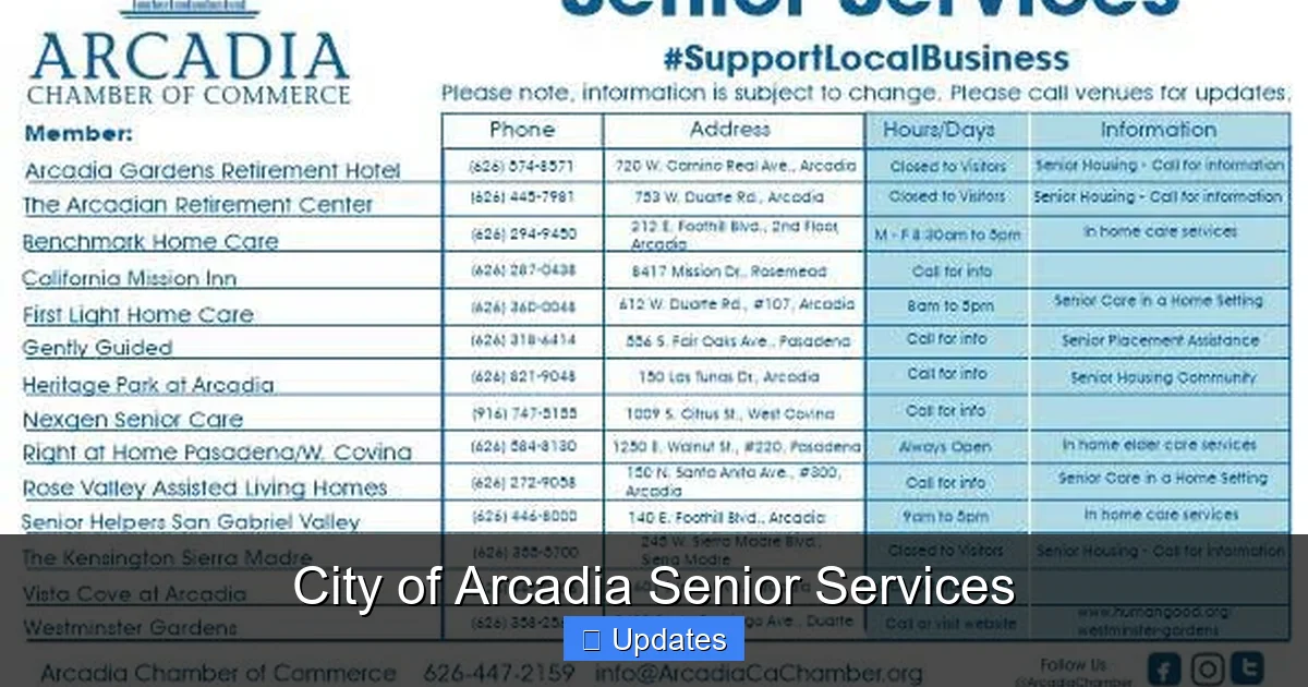 City of Arcadia Senior Services
