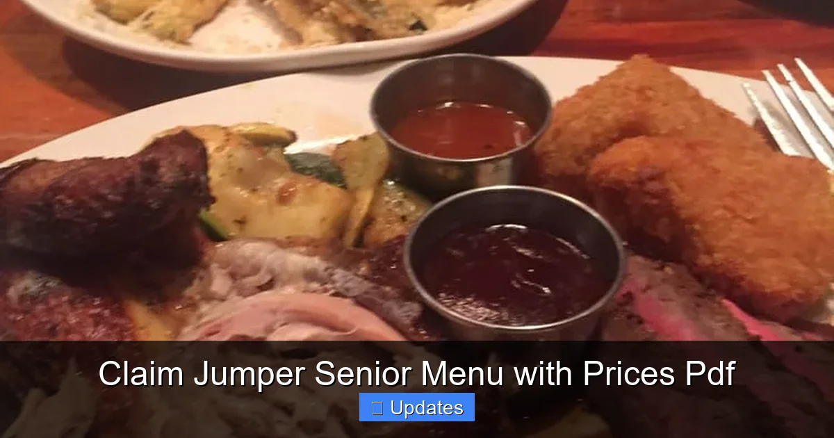 Claim Jumper Senior Menu with Prices Pdf