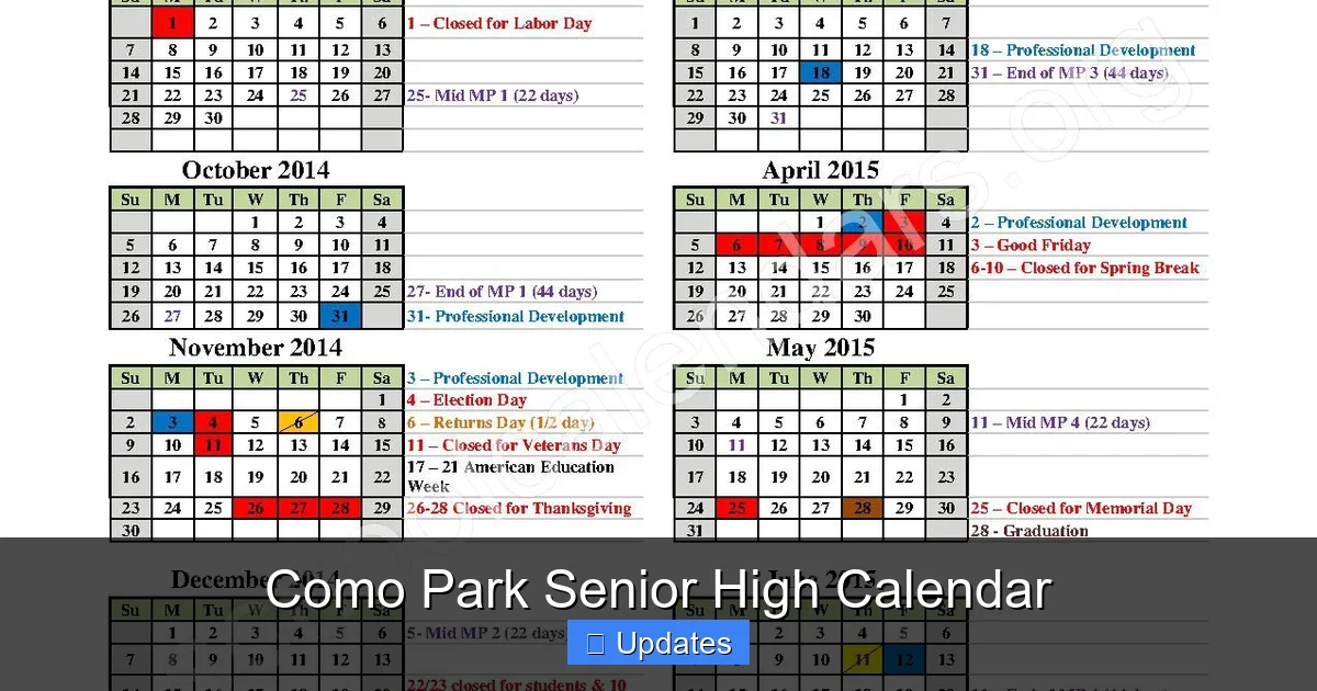 Como Park Senior High Calendar