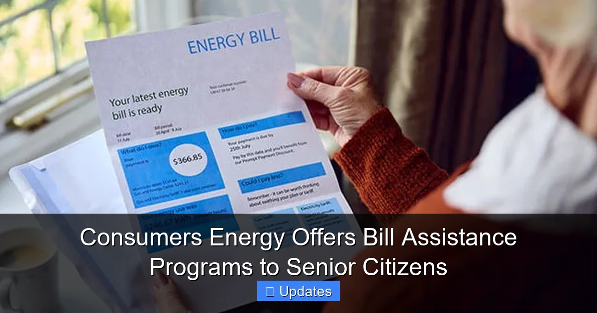 Consumers Energy Offers Bill Assistance Programs to Senior Citizens