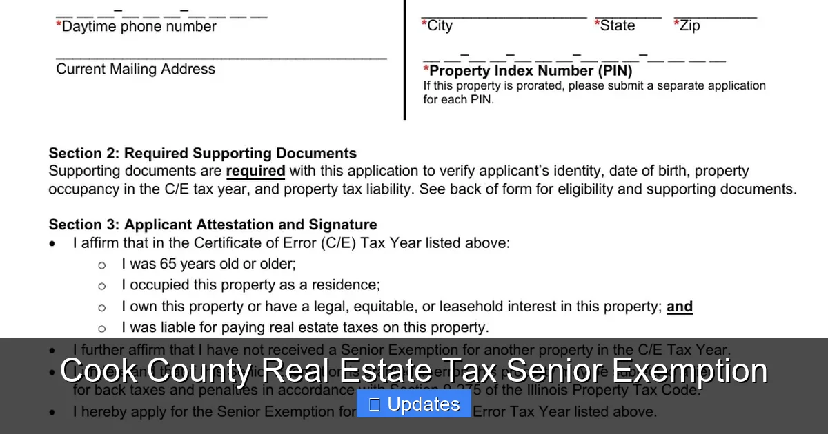 Cook County Real Estate Tax Senior Exemption