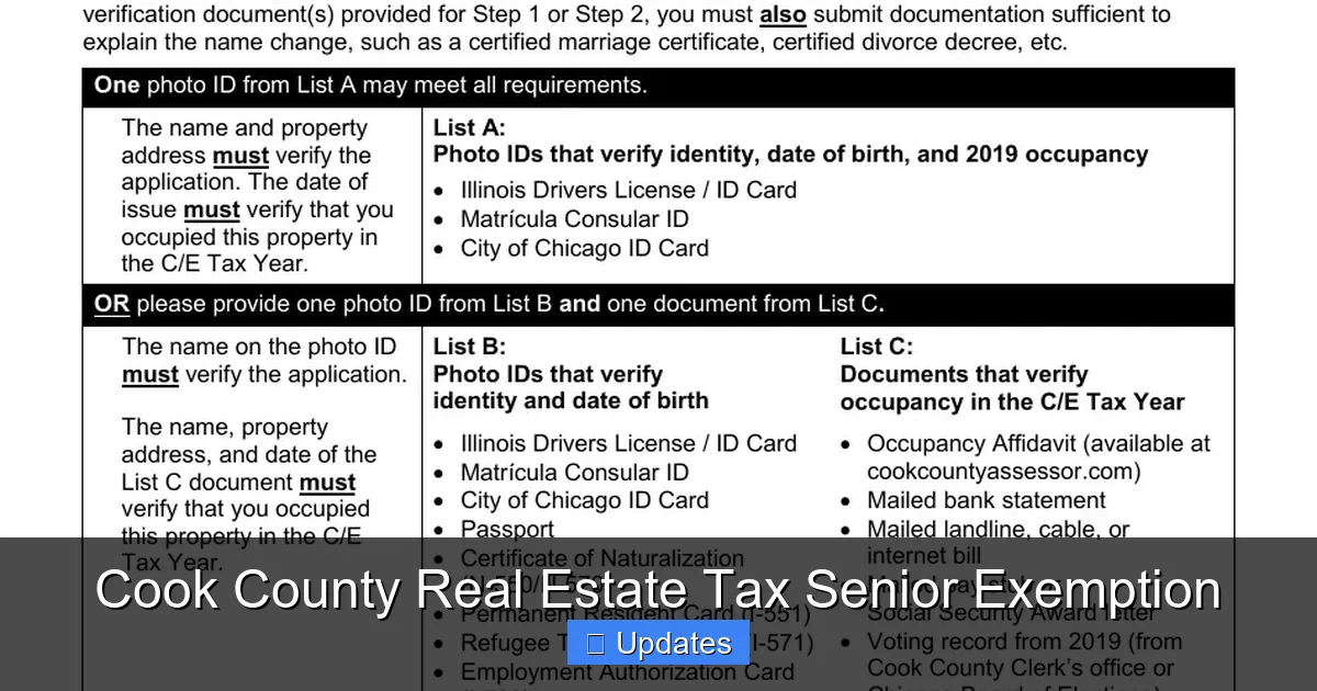 Cook County Real Estate Tax Senior Exemption