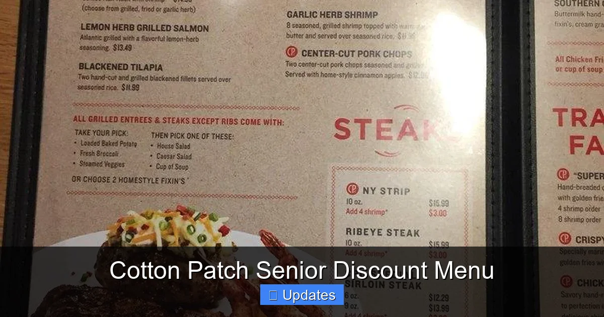 Cotton Patch Senior Discount Menu