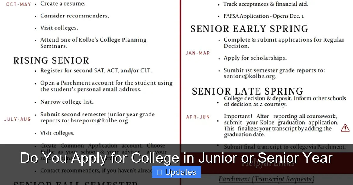 Do You Apply for College in Junior or Senior Year