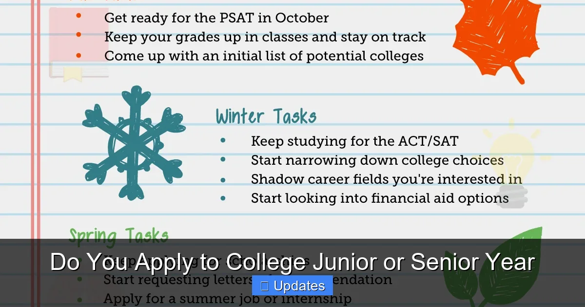 Do You Apply to College Junior or Senior Year