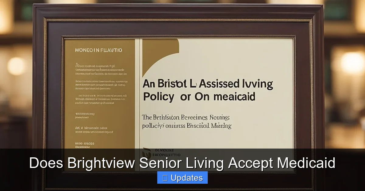 Does Brightview Senior Living Accept Medicaid