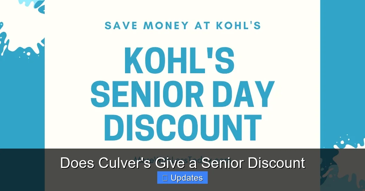 Does Culver's Give a Senior Discount