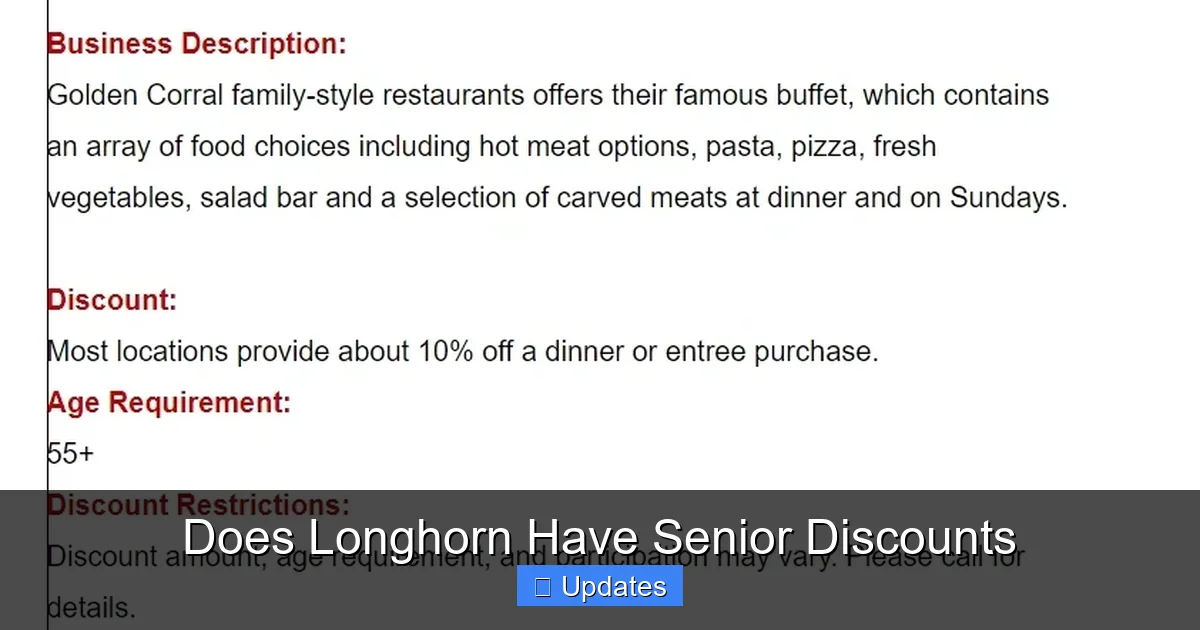 Does Longhorn Have Senior Discounts