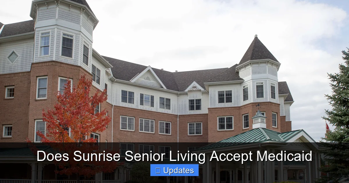 Does Sunrise Senior Living Accept Medicaid