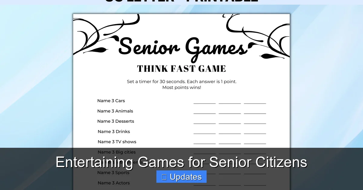 Entertaining Games for Senior Citizens