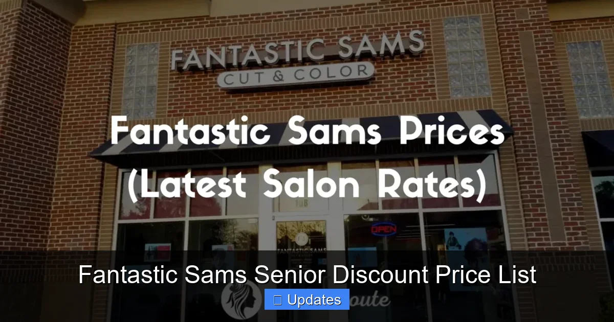 Fantastic Sams Senior Discount Price List