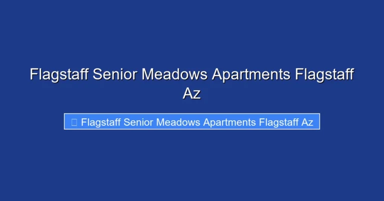 Flagstaff Senior Meadows Apartments Flagstaff Az