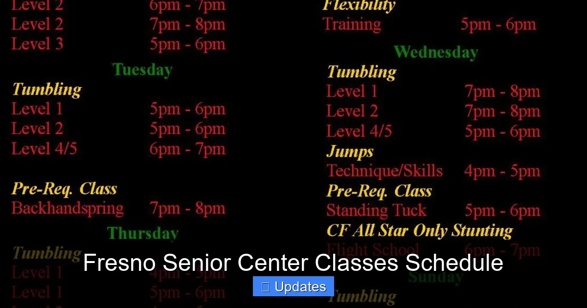 Fresno Senior Center Classes Schedule