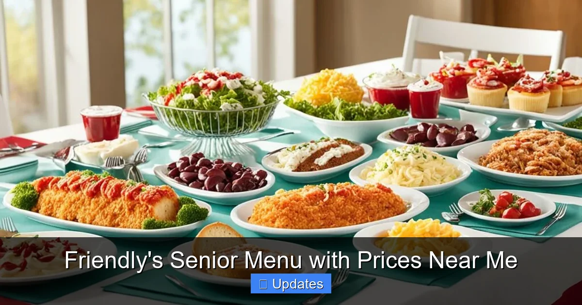 Friendly's Senior Menu with Prices Near Me