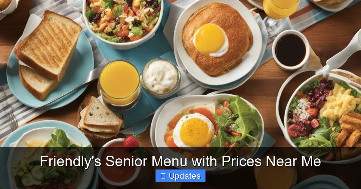 Friendly's Senior Menu with Prices Near Me