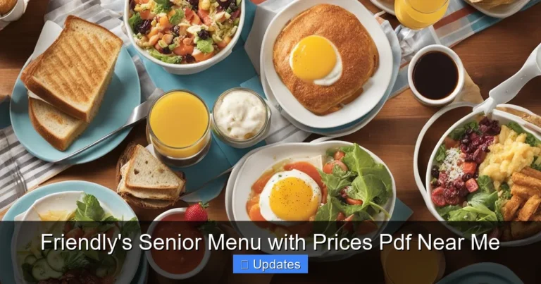 Friendly's Senior Menu with Prices Pdf Near Me