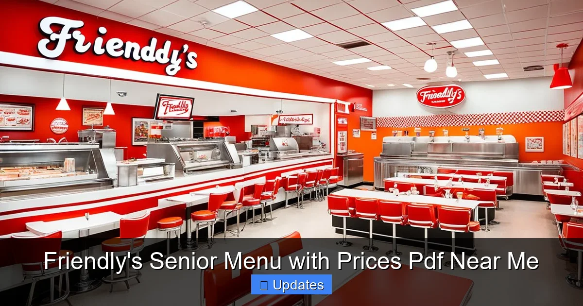 Friendly's Senior Menu with Prices Pdf Near Me