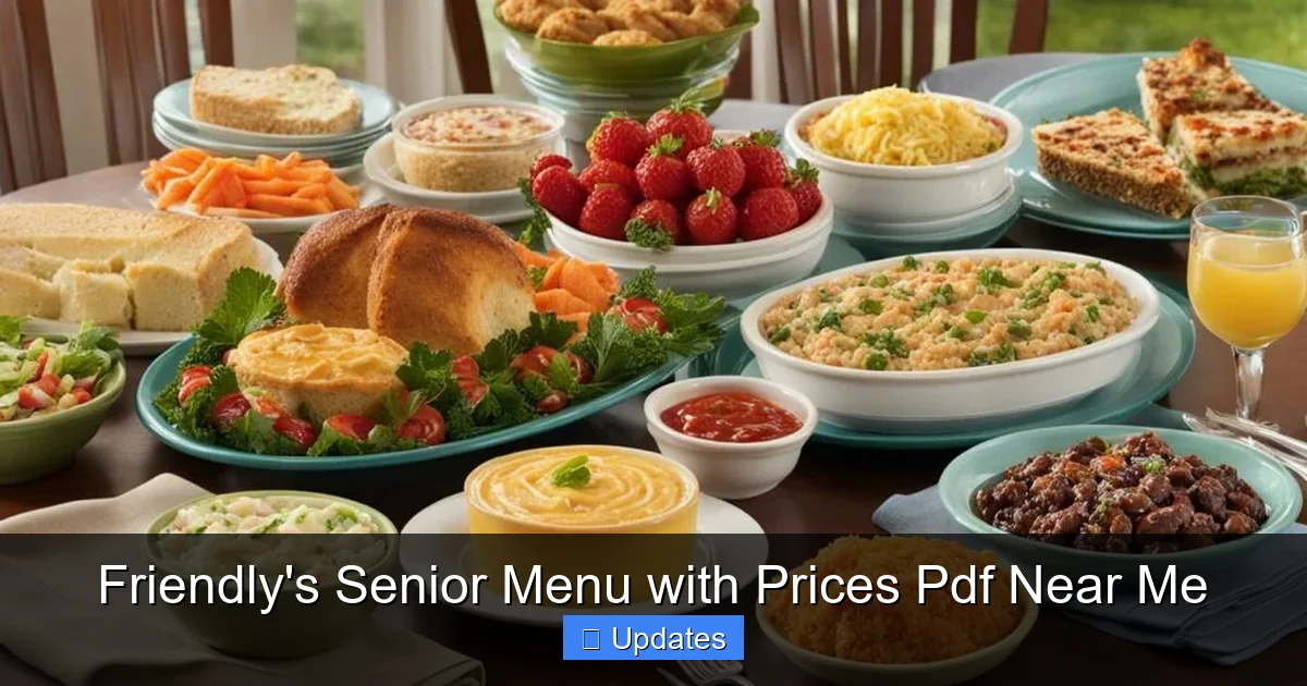Friendly's Senior Menu with Prices Pdf Near Me