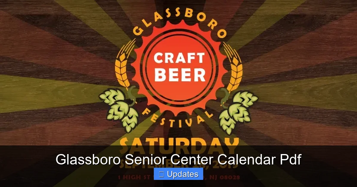 Glassboro Senior Center Calendar Pdf