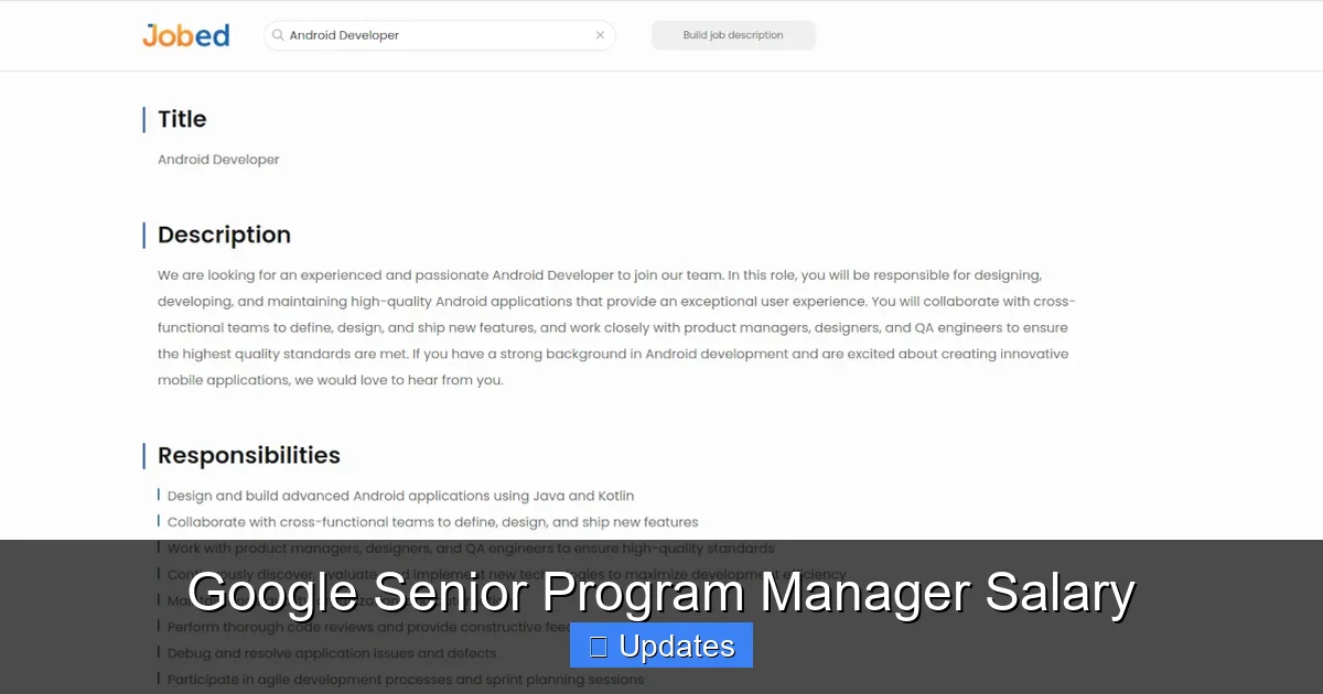 Google Senior Program Manager Salary - SeniorsProTalk