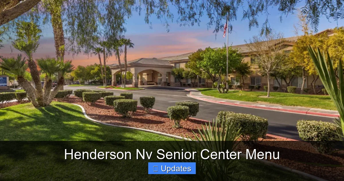 Henderson Nv Senior Center Menu