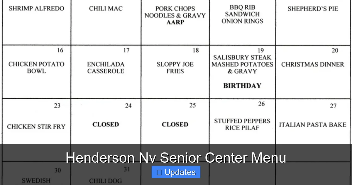 Henderson Nv Senior Center Menu