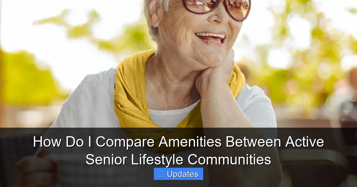 How Do I Compare Amenities Between Active Senior Lifestyle Communities