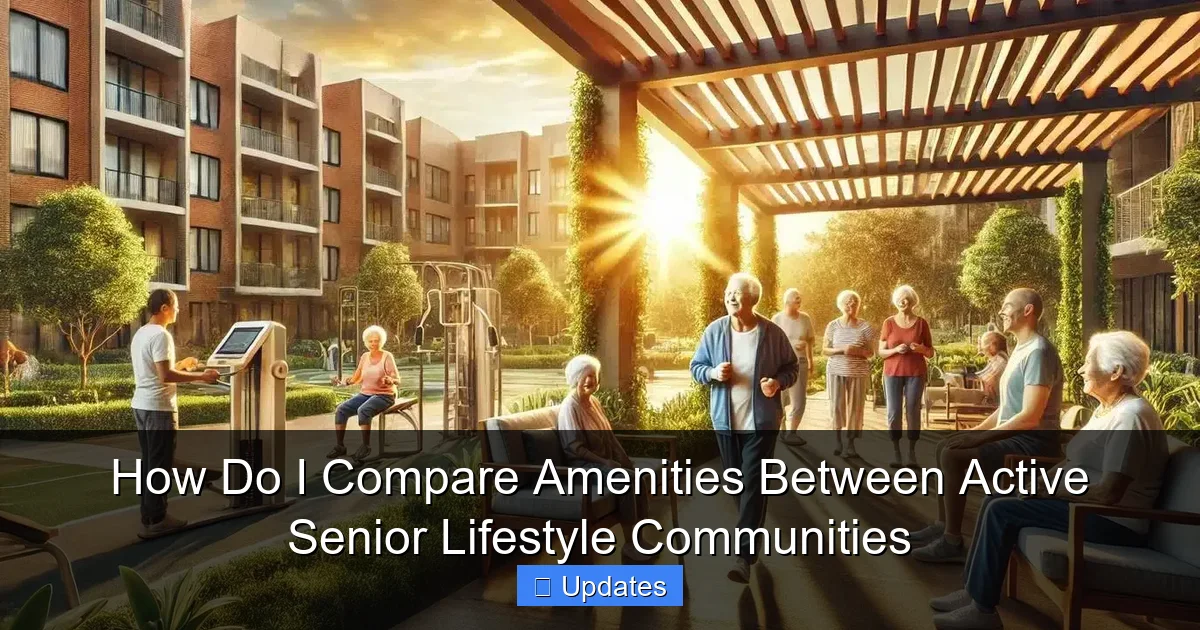 How Do I Compare Amenities Between Active Senior Lifestyle Communities