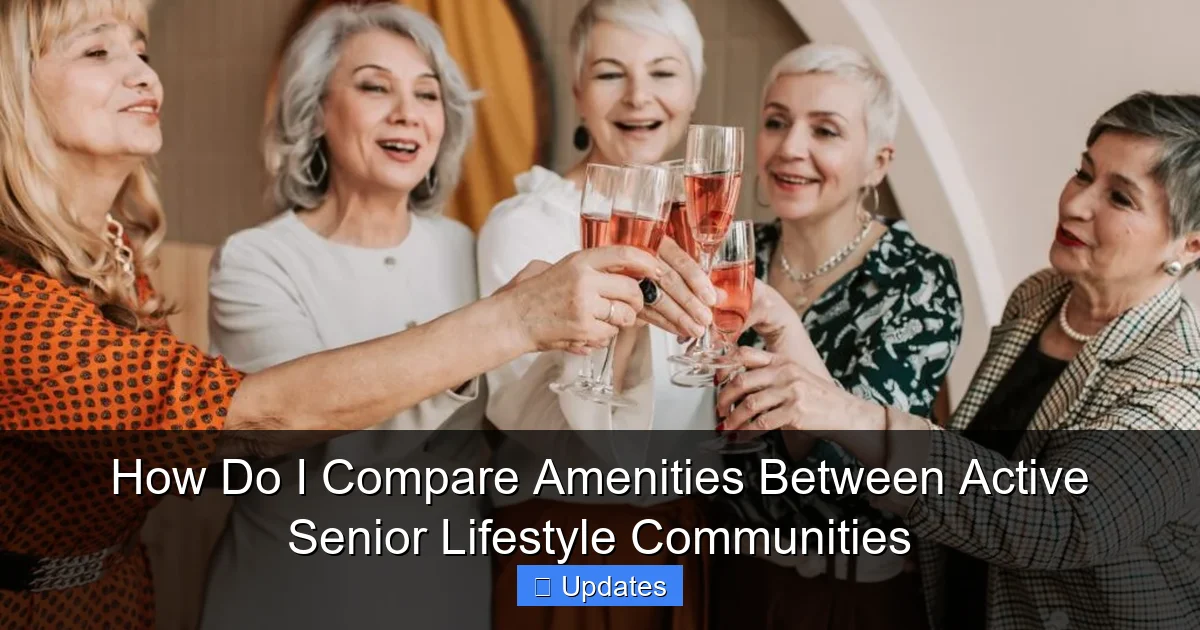 How Do I Compare Amenities Between Active Senior Lifestyle Communities