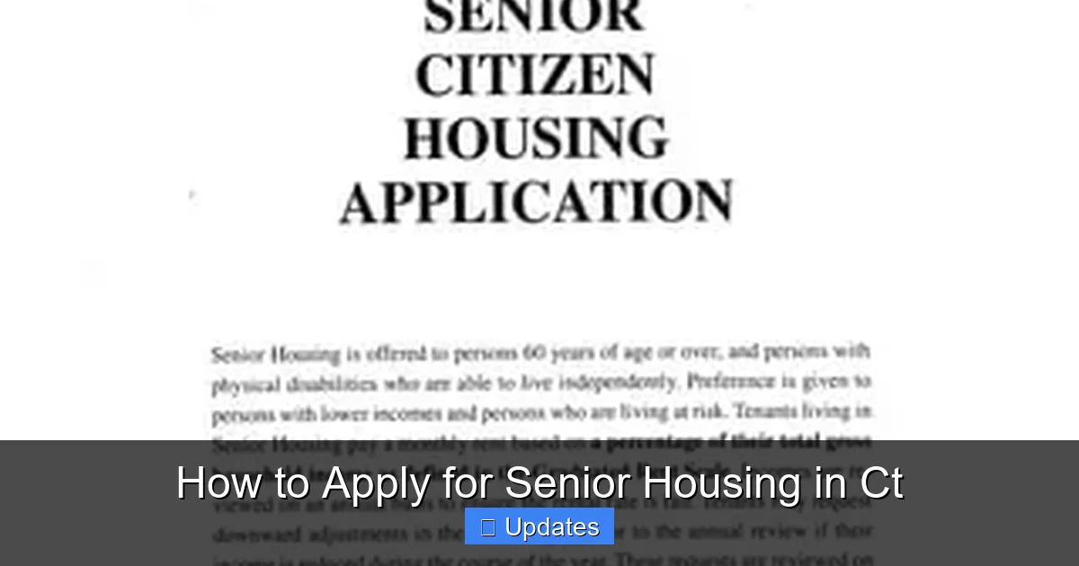 How to Apply for Senior Housing in Ct