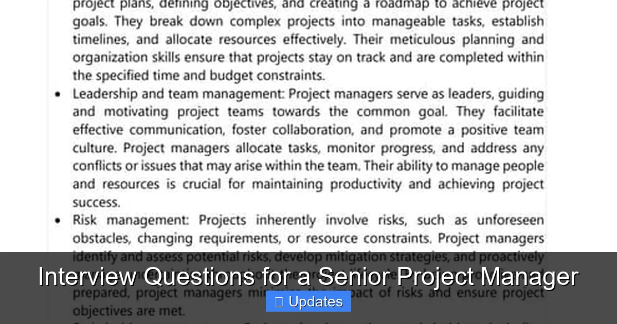 Interview Questions for a Senior Project Manager