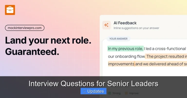 Interview Questions for Senior Leaders