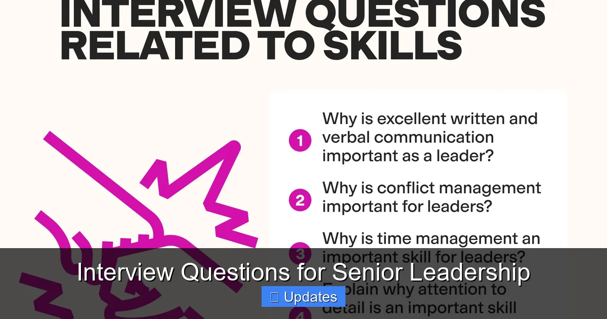 Interview Questions for Senior Leadership