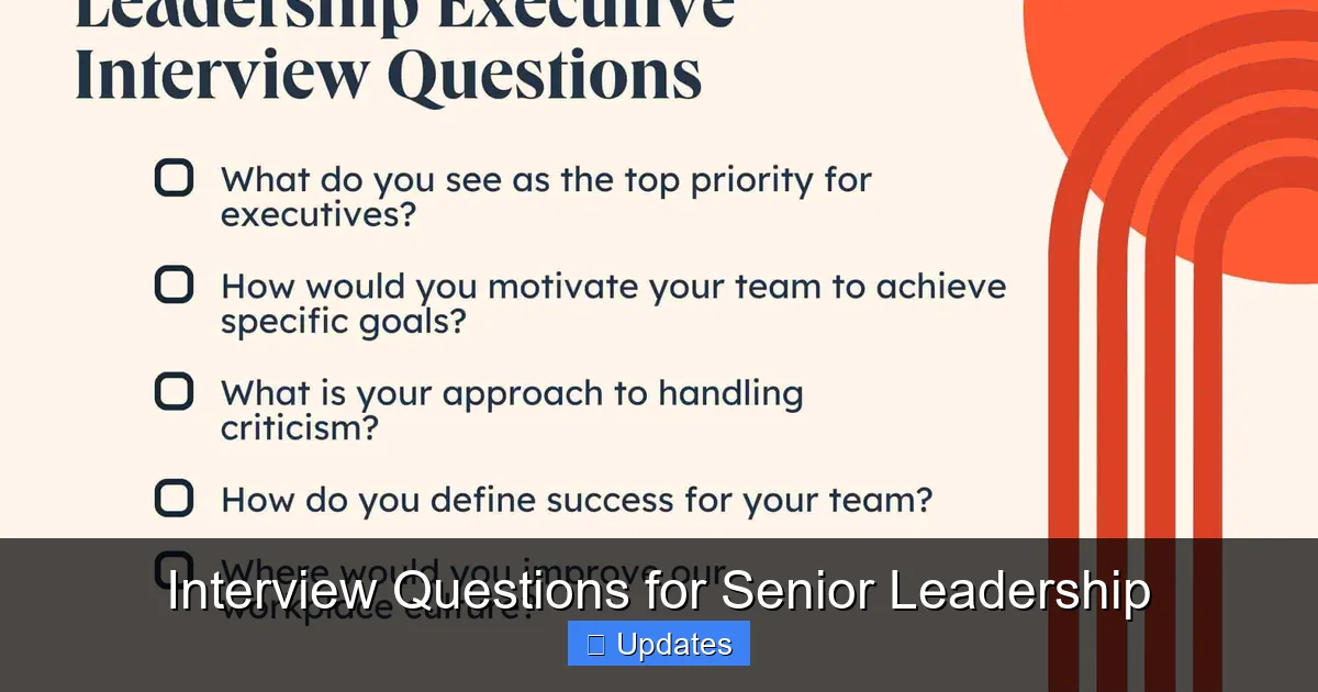 Interview Questions for Senior Leadership