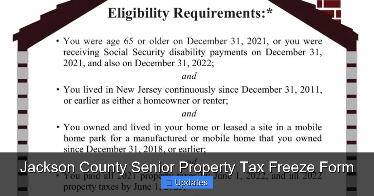 Jackson County Senior Property Tax Freeze Form