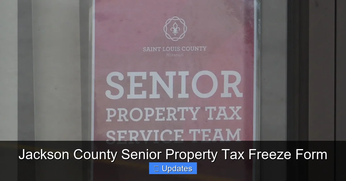 Jackson County Senior Property Tax Freeze Form