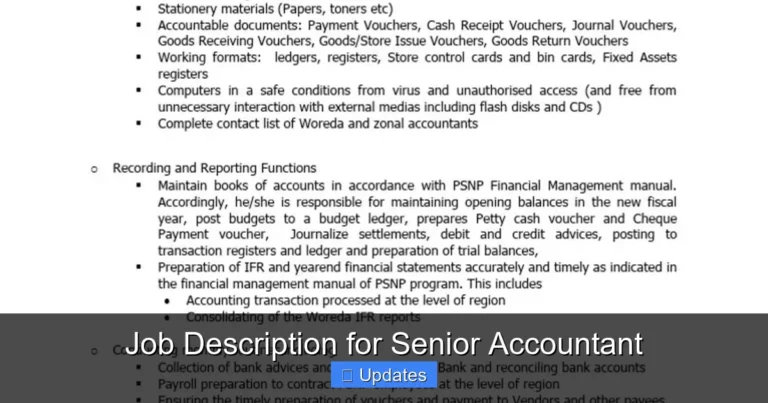 Job Description for Senior Accountant