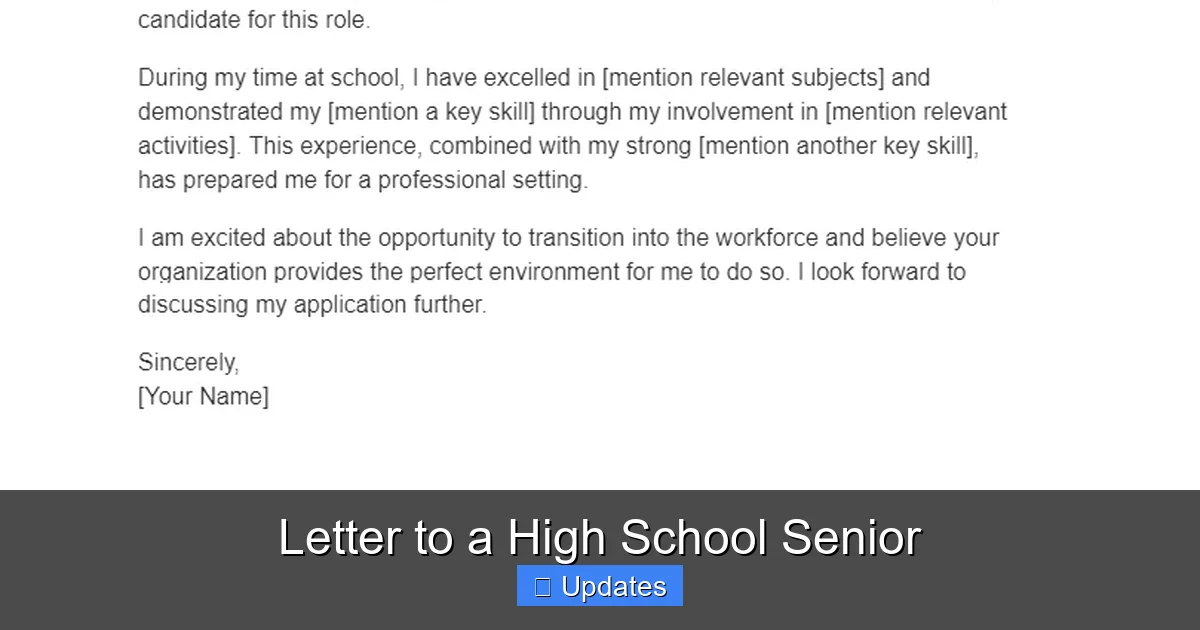 Letter to a High School Senior