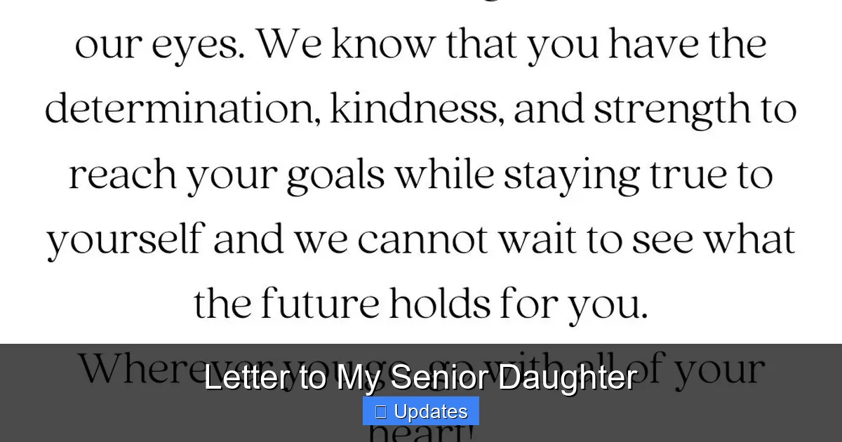 Letter to My Senior Daughter