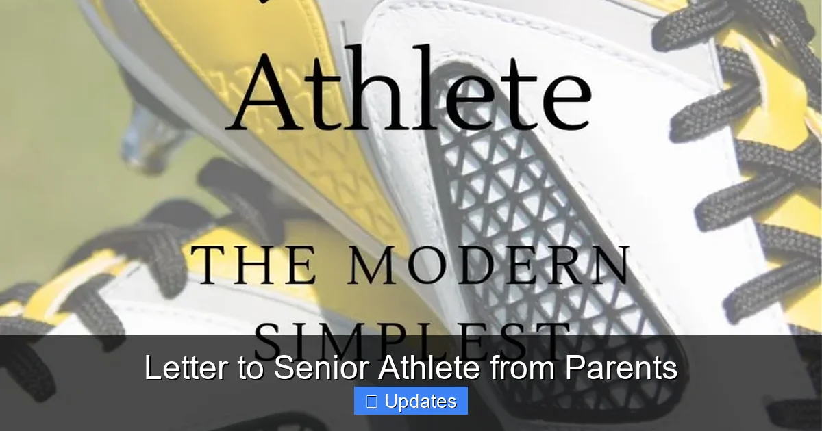 Letter to Senior Athlete from Parents