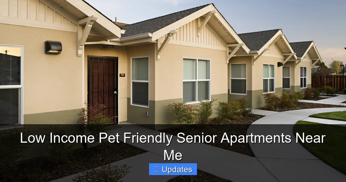 Low Income Pet Friendly Senior Apartments Near Me